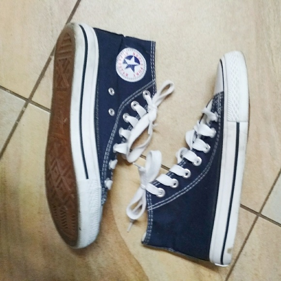 Shoes - Navy blue ankle high sneakers